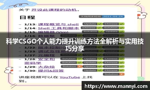 科学CSGO个人能力提升训练方法全解析与实用技巧分享