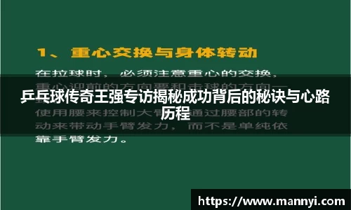 乒乓球传奇王强专访揭秘成功背后的秘诀与心路历程